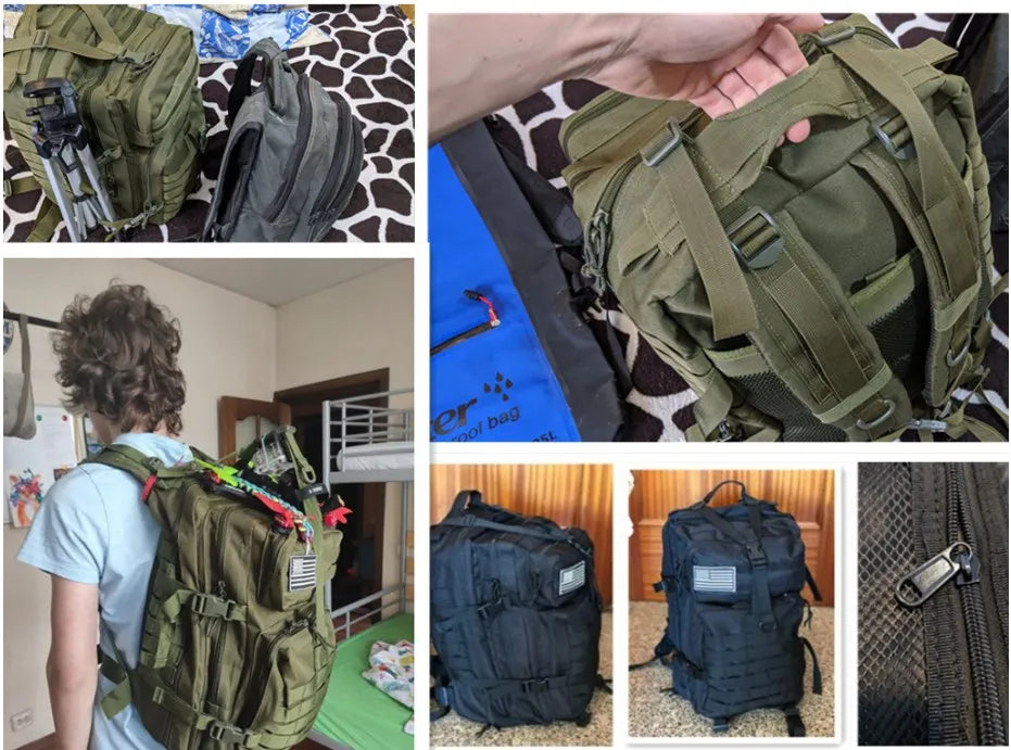 Large Capacity Waterproof Tactical Backpack for Men, 3P Softback, Outdoor Bug Rucksack, Hiking, Camping, Hunting Bags, 50L