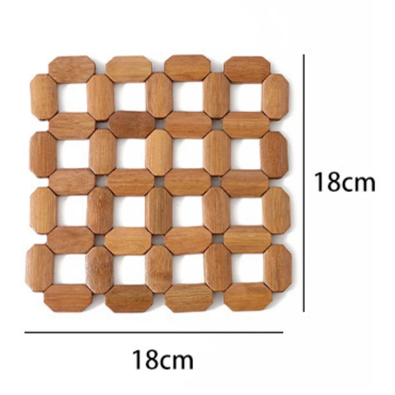 Bamboo Coaster Square Round Household Casserole Mat Heat Insulation Waterproof Non-slip Cup Home and Decoration Kitchen Utensils