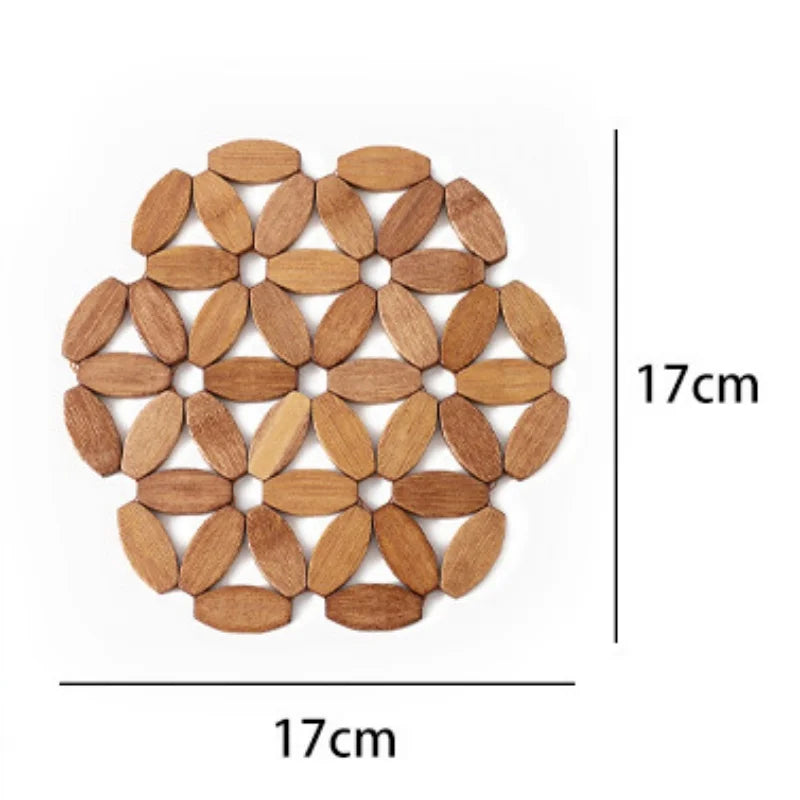 Bamboo Coaster Square Round Household Casserole Mat Heat Insulation Waterproof Non-slip Cup Home and Decoration Kitchen Utensils