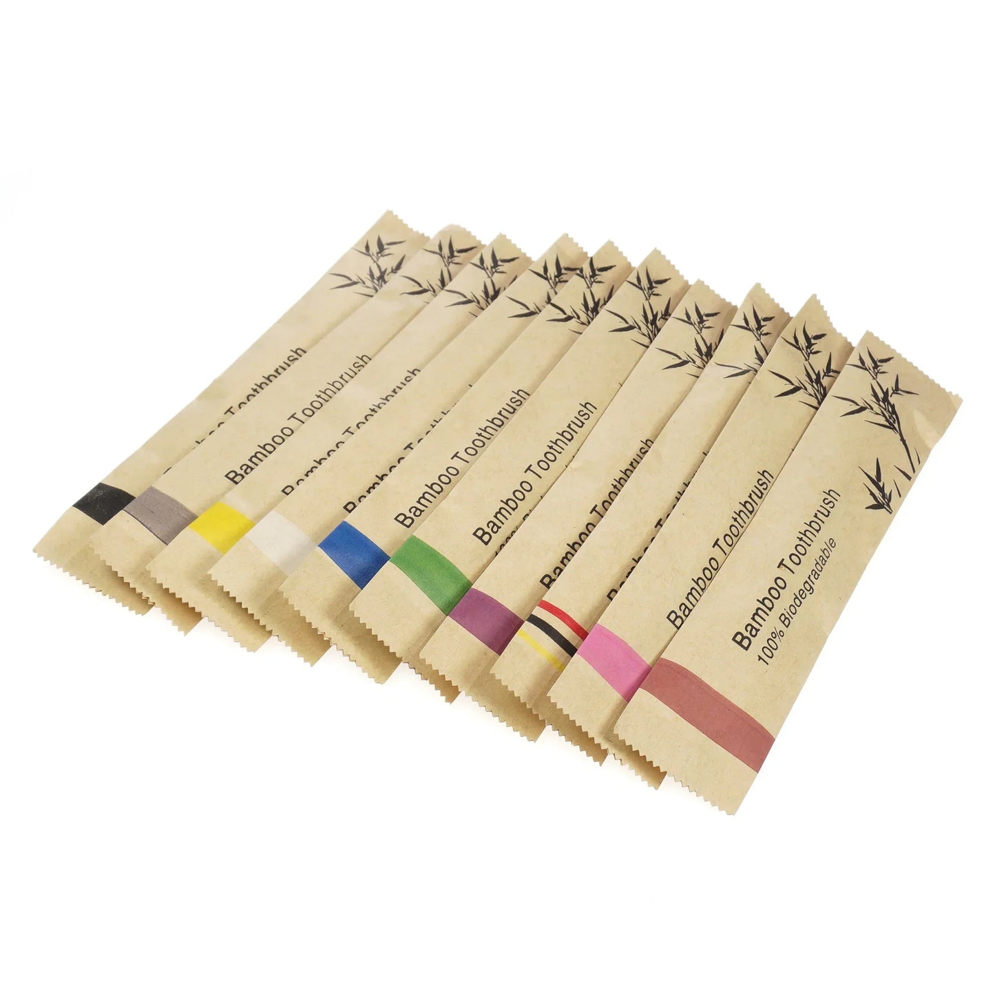 50/100Pcs Bamboo Children's Soft Bristled Toothbrush is Naturally Biodegradable And Reduces Plastic Waste,Making It Very Suitabl