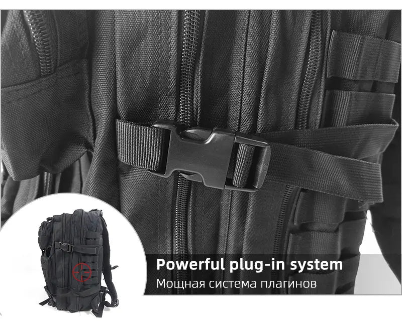 Large Capacity Waterproof Tactical Backpack for Men, 3P Softback, Outdoor Bug Rucksack, Hiking, Camping, Hunting Bags, 50L