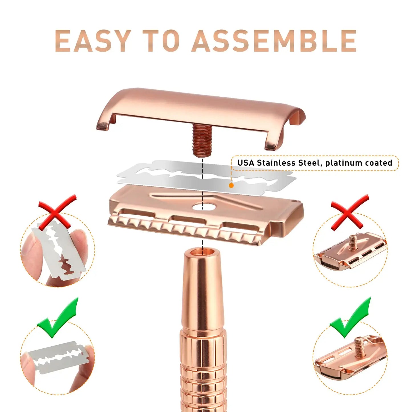 Premium Double Edge Safety Razor – CNC Machined Stainless Steel Shaver | Traditional Manual Men’s Shaving Razor | Eco-Friendly Gift for Men & Fathers