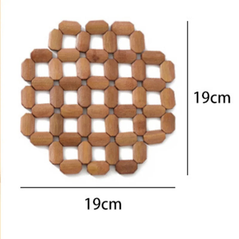 Bamboo Coaster Square Round Household Casserole Mat Heat Insulation Waterproof Non-slip Cup Home and Decoration Kitchen Utensils