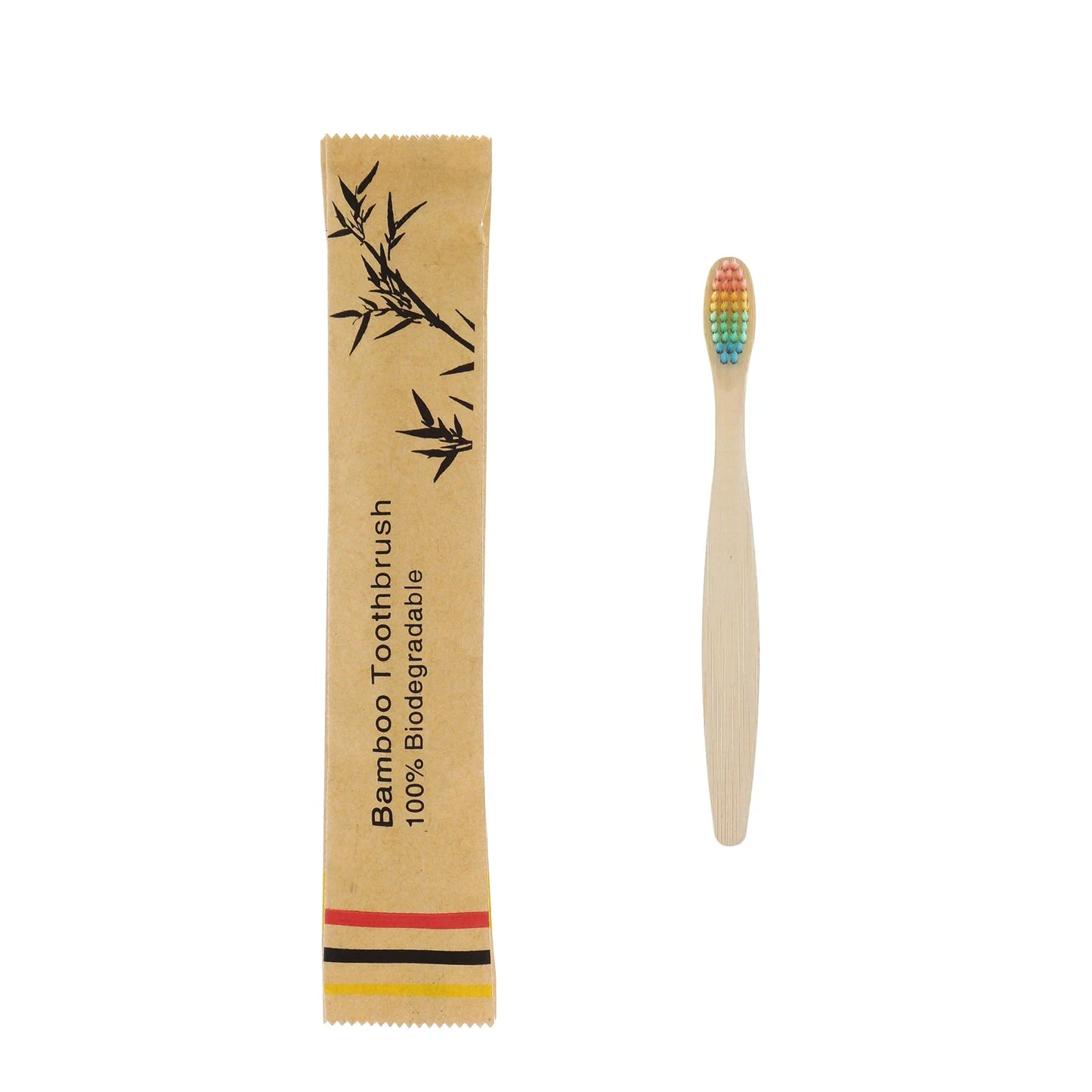 50/100Pcs Bamboo Children's Soft Bristled Toothbrush is Naturally Biodegradable And Reduces Plastic Waste,Making It Very Suitabl
