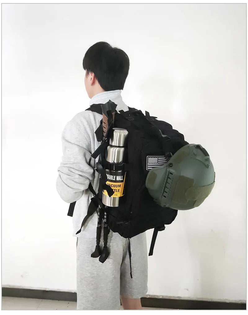 Large Capacity Waterproof Tactical Backpack for Men, 3P Softback, Outdoor Bug Rucksack, Hiking, Camping, Hunting Bags, 50L