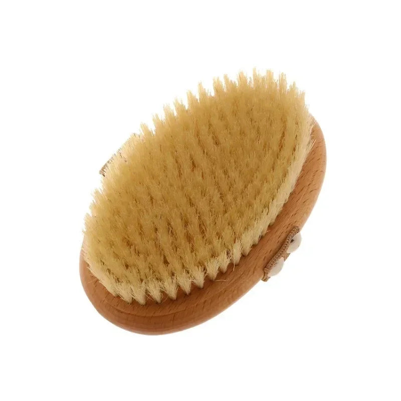 SPA Wooden Body Brush Natural Boar Bristle Organic Dry Skin Body Brush Bamboo Wet Back Shower Brushes Exfoliating Bathing Brush