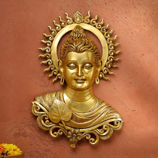 Brass Buddha Wall Hanging (15.5 Inch)