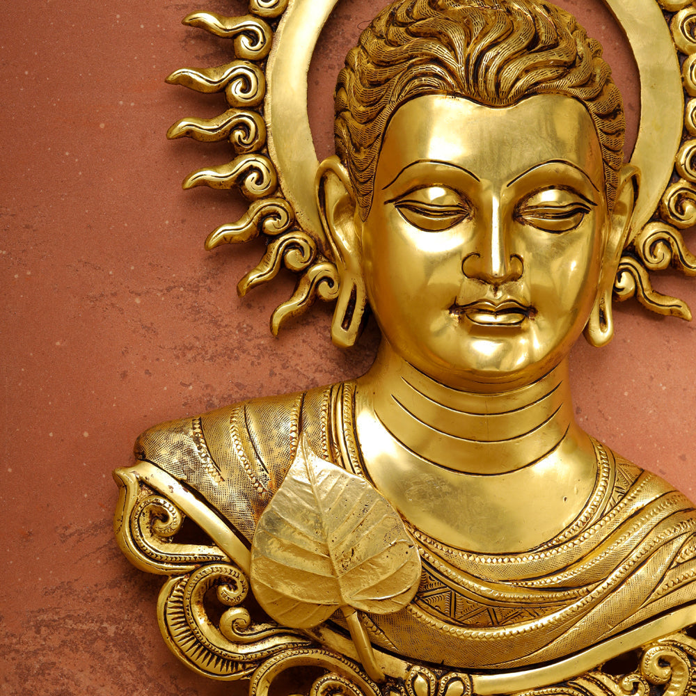 Brass Buddha Wall Hanging (15.5 Inch)