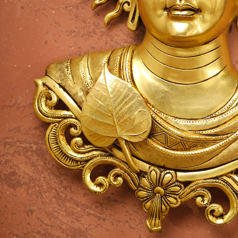 Brass Buddha Wall Hanging (15.5 Inch)