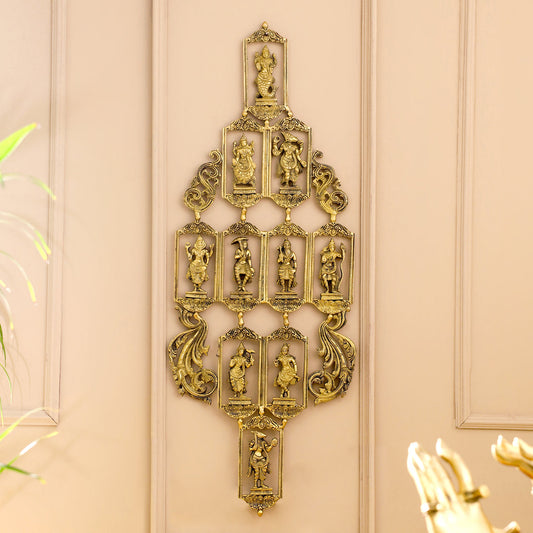 BRASS Dashavatara / VISHNU AVATAR WALL HANGING (29.5 INCH)