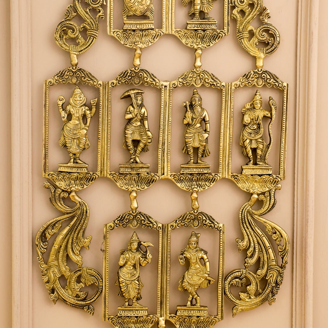 BRASS Dashavatara / VISHNU AVATAR WALL HANGING (29.5 INCH)