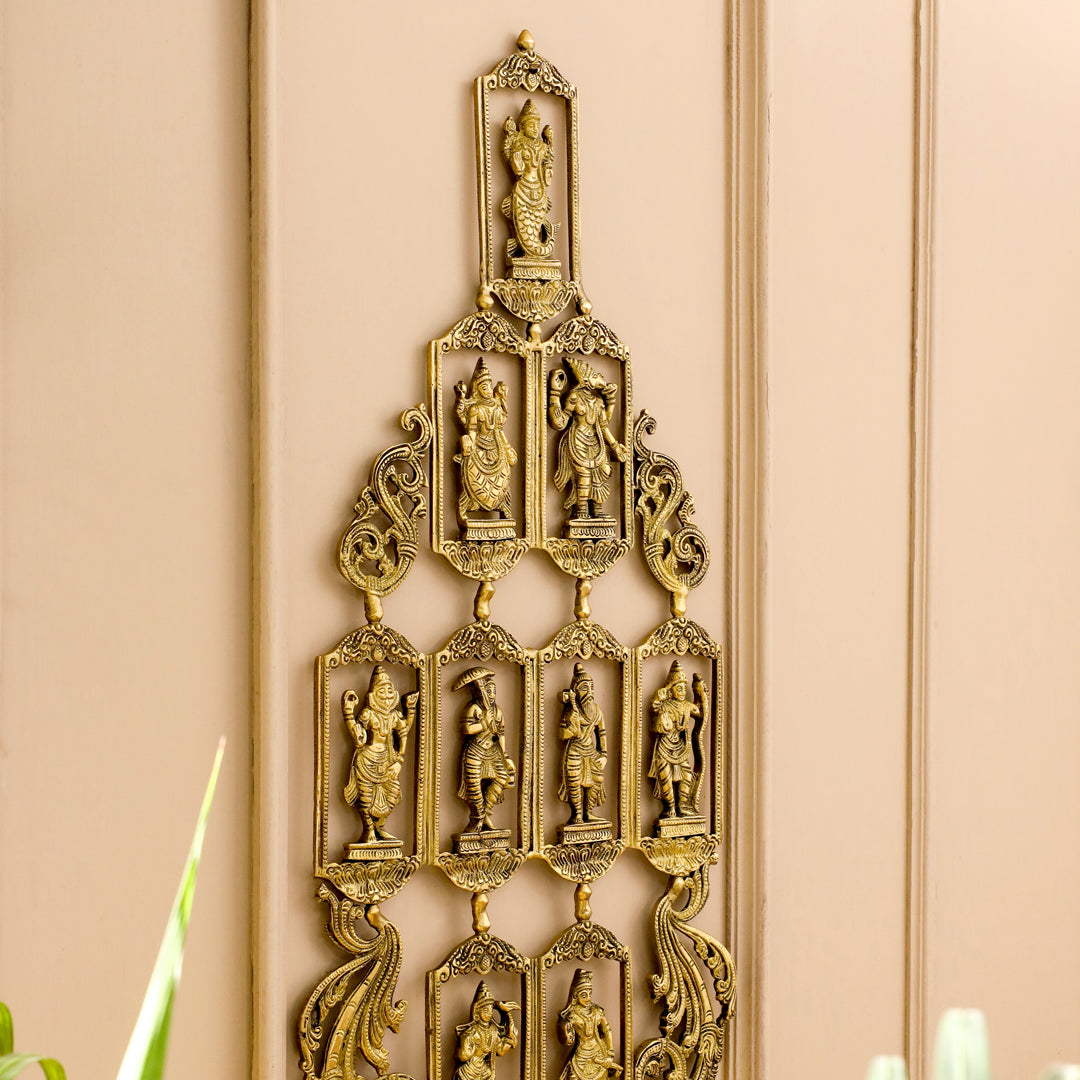 BRASS Dashavatara / VISHNU AVATAR WALL HANGING (29.5 INCH)