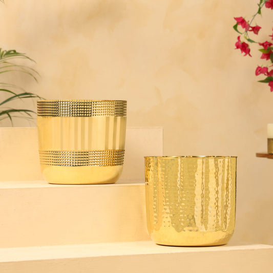 Brass Bucket Planter Pot (9 Inch)