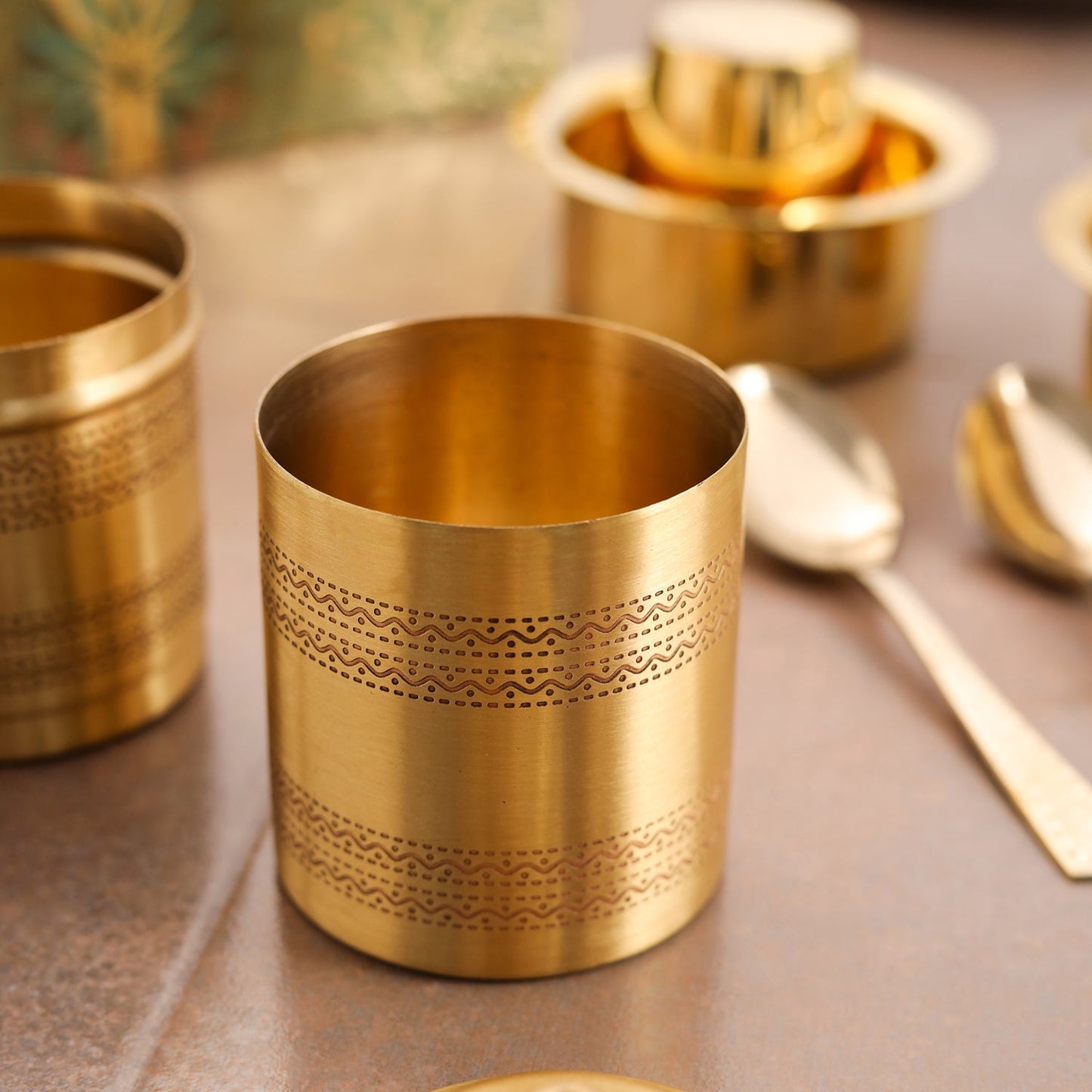 Premium Brass Coffee Maker & Davara Set – Luxury Gift & Corporate Hamper