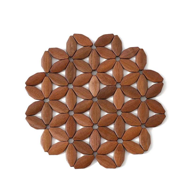 Bamboo Coaster Square Round Household Casserole Mat Heat Insulation Waterproof Non-slip Cup Home and Decoration Kitchen Utensils