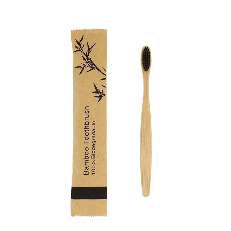 50/100Pcs Bamboo Children's Soft Bristled Toothbrush is Naturally Biodegradable And Reduces Plastic Waste,Making It Very Suitabl