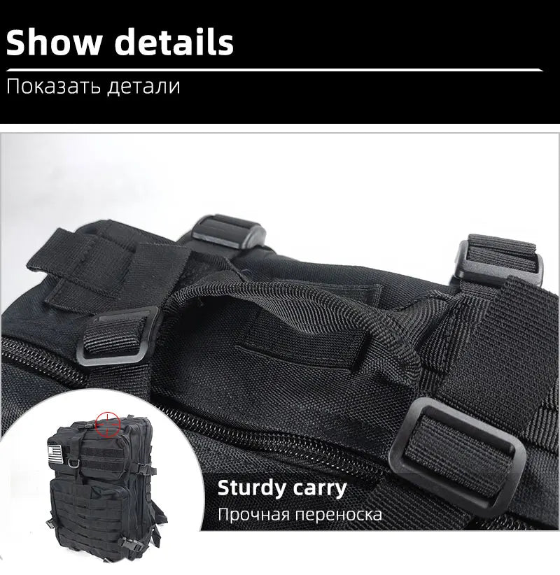 Large Capacity Waterproof Tactical Backpack for Men, 3P Softback, Outdoor Bug Rucksack, Hiking, Camping, Hunting Bags, 50L