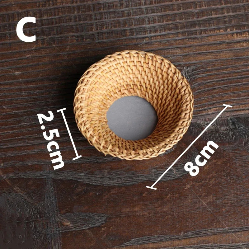 Bamboo Tea Strainer Traditional Kung Fu Tea Ceremony Utensils Japanese Rattan Wooden Tea Leaves Funnel Home Kitchen Sieving Tool