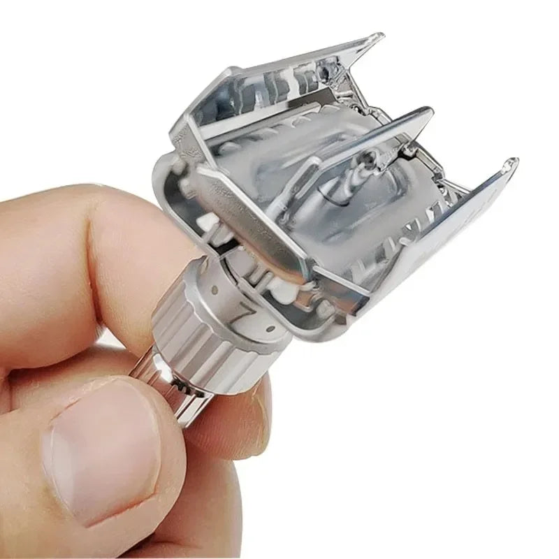 Adjustable Safety Razor for Men – Double Edge Classic Shaver (1–6 Settings) with 5 Blades | Stainless Steel Zinc Alloy