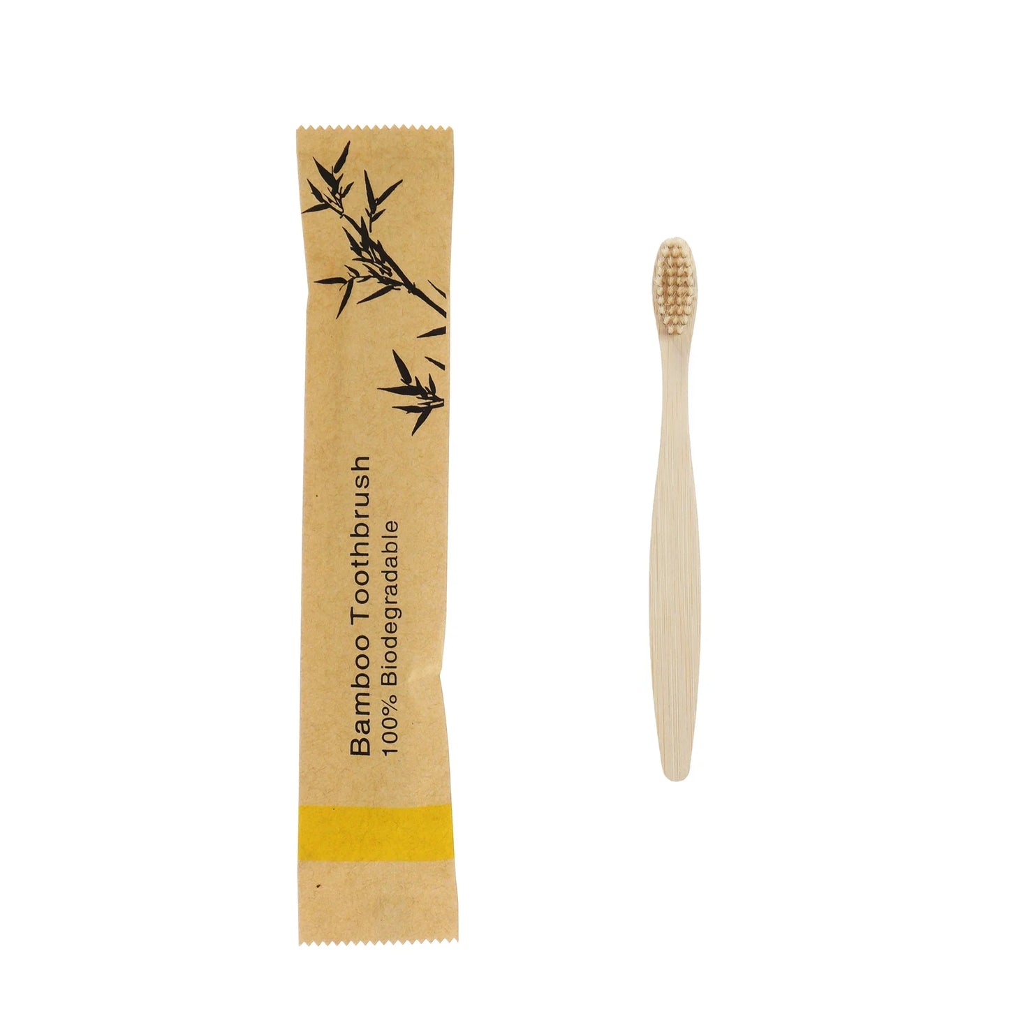 50/100Pcs Bamboo Children's Soft Bristled Toothbrush is Naturally Biodegradable And Reduces Plastic Waste,Making It Very Suitabl