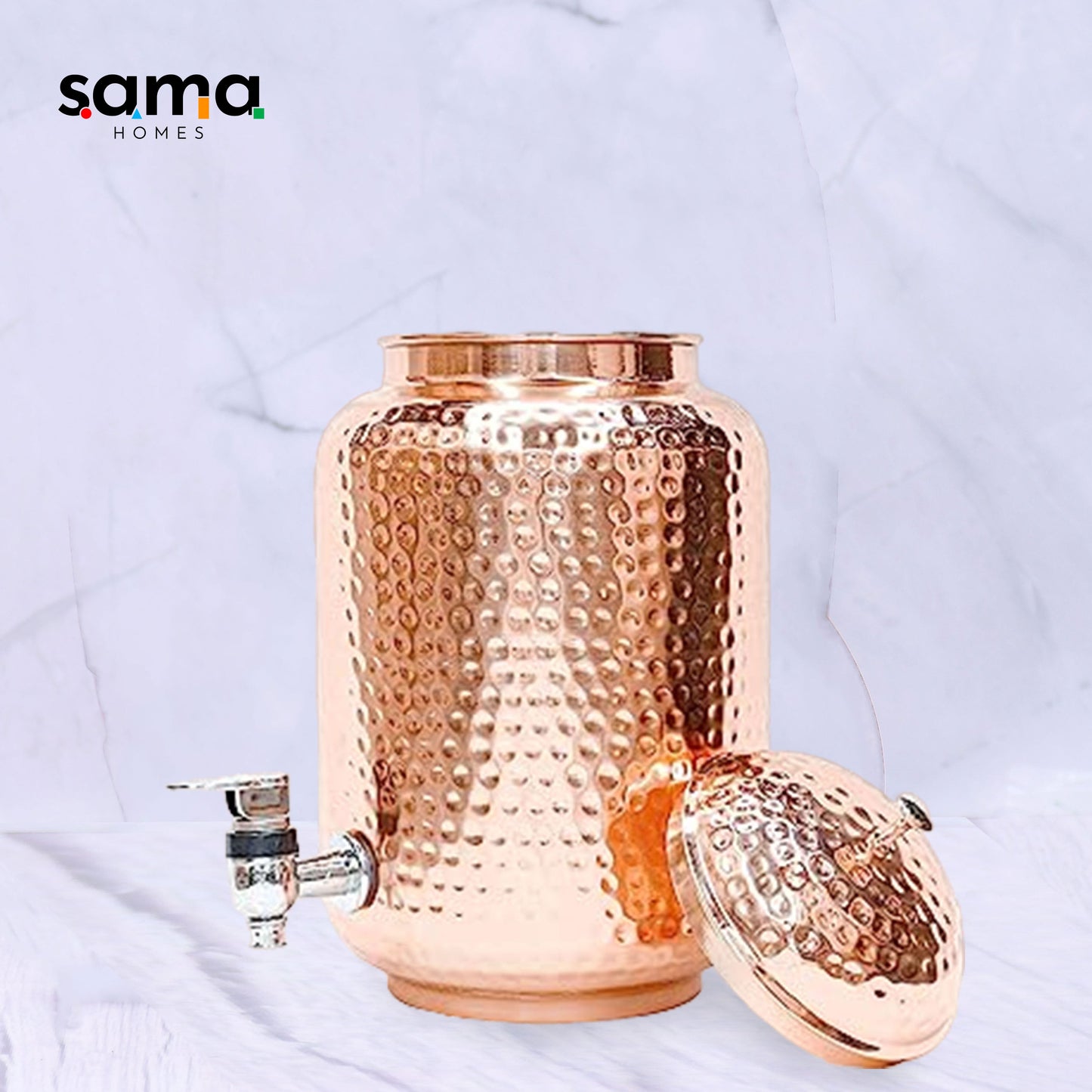 SAMA Homes - pure copper full hammered water dispenser matka 5000ml