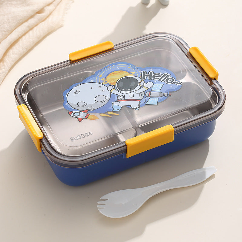 304 Stainless Steel Lunch Box Students Divided Into Lunch Box Three Grids