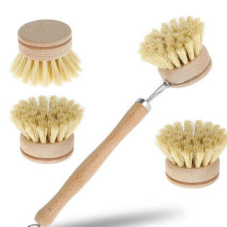 Simple wood handle pot brush