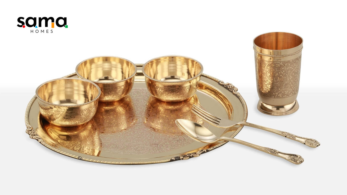 SAMA Homes - brass etched dinner set 12inch