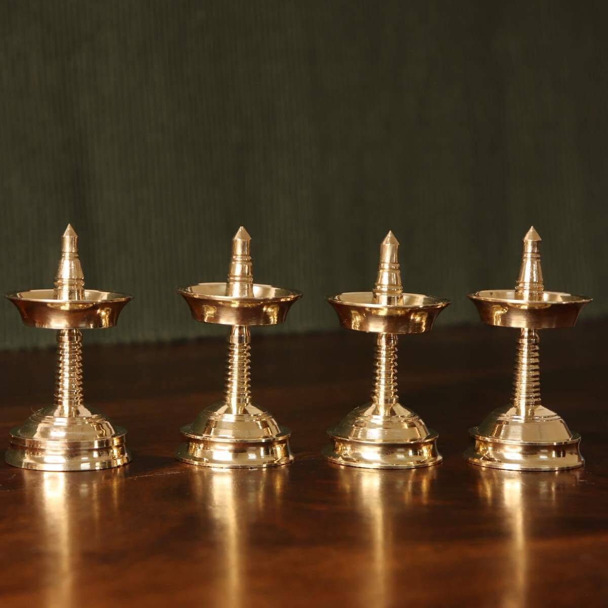 Brass Mini Decor Kerala Deepam Set Of 4