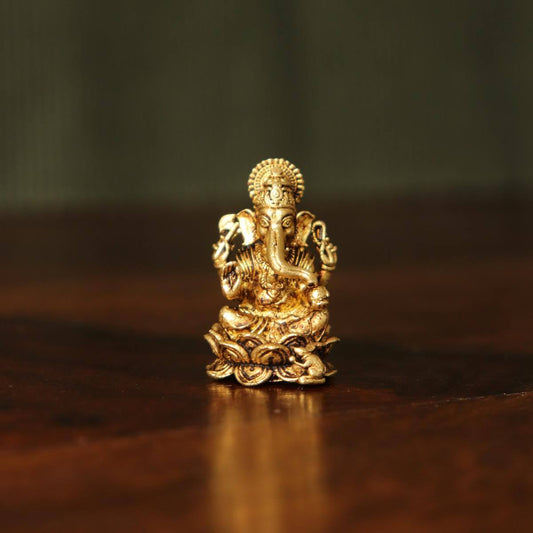 Brass Mini Ganesha idol Polished
