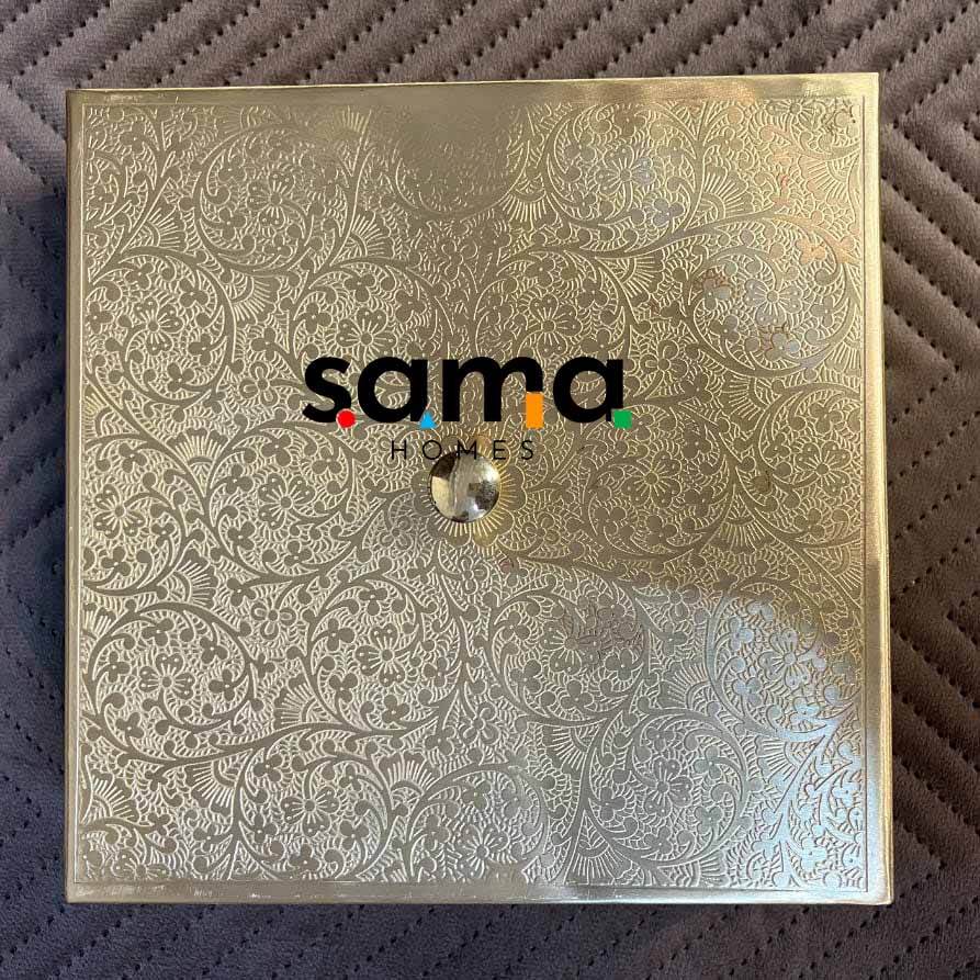 Brass Spice Box Square Shape | Matte & Glossy Finish | Masaladani | Masala box 9 Compartments | Handmade
