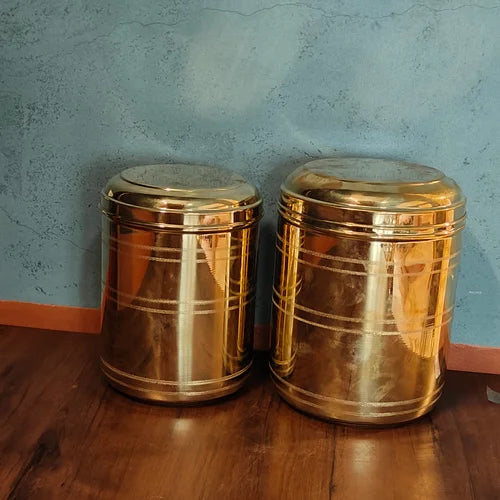 Brass Storage Containers: 4-5 kgs Capacity