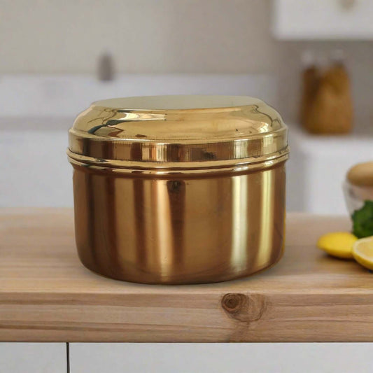 Brass Storage Tiffin Box Containers (With tin Coating)