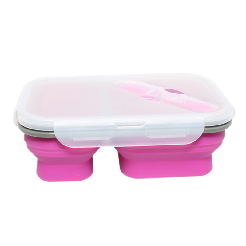 Outdoor Tableware Silicone Folding Lunch Box Portable Sealed Lunch