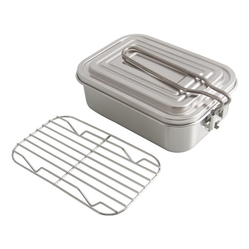 Outdoor Camping Stainless Steel Lunch Box Picnic Tableware Set