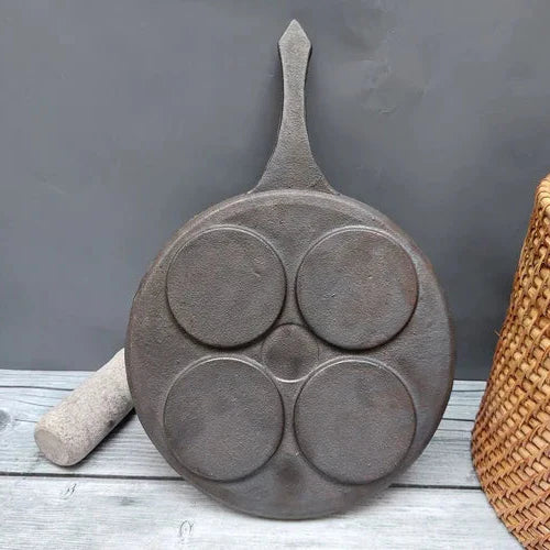 Cast Iron Mini Uthappam Pan - 4 Cavities