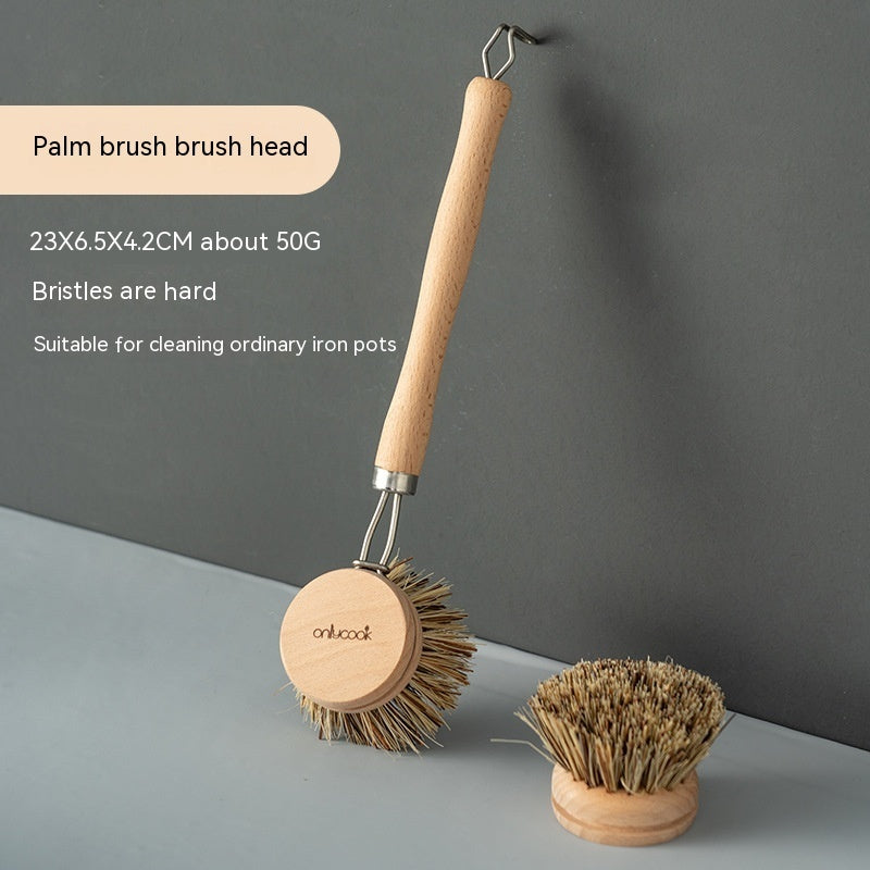 Long Handle Kitchen Can Be Brush Replacement Head Horse Hair Dish Brush