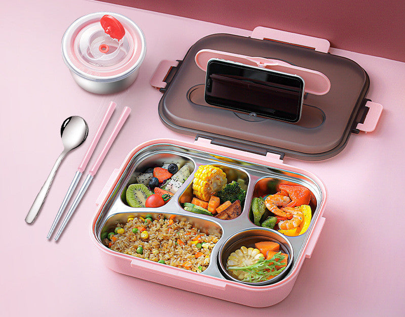 304 Stainless Steel Lunch Box, Fresh-keeping Box With Soup Cup, Insulated Lunch Box
