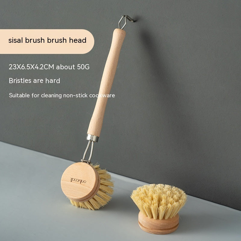 Long Handle Kitchen Can Be Brush Replacement Head Horse Hair Dish Brush