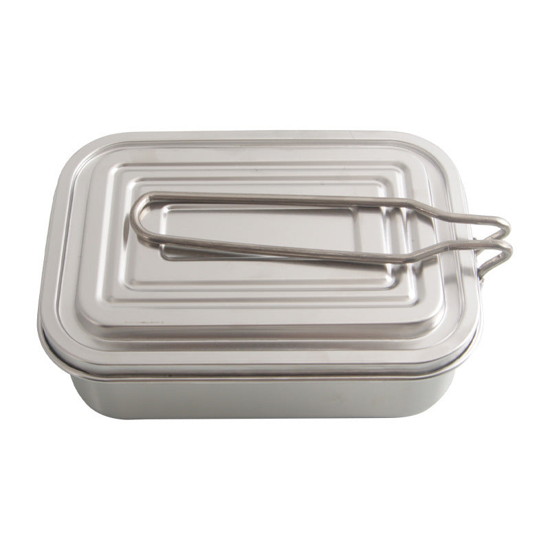 Outdoor Camping Stainless Steel Lunch Box Picnic Tableware Set