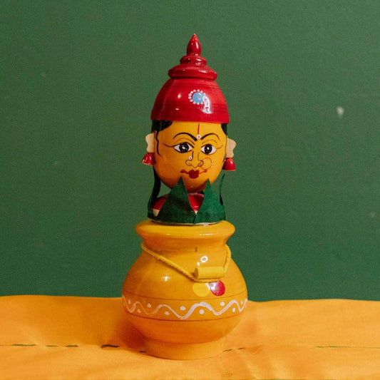 Wooden Kalash with Lakshmi