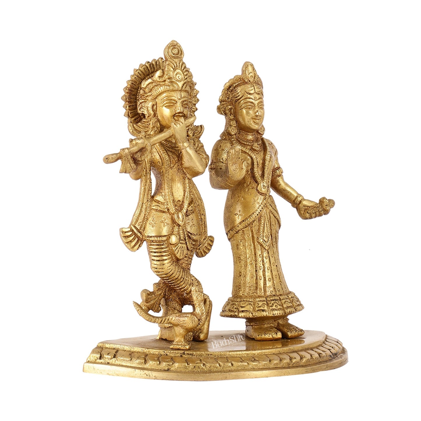 Sama Homes-radha with krishna playing the flute with a peacock 7 inches