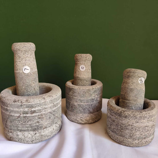 Hardstone (Hand Chiseled): Mortar & Pestle