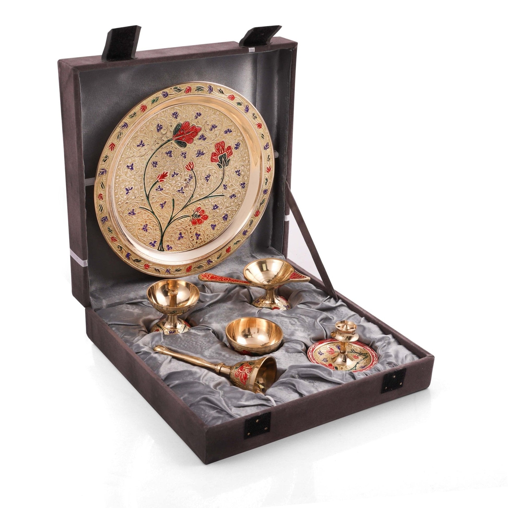 SAMA Homes - meenakari pooja set 8inch
