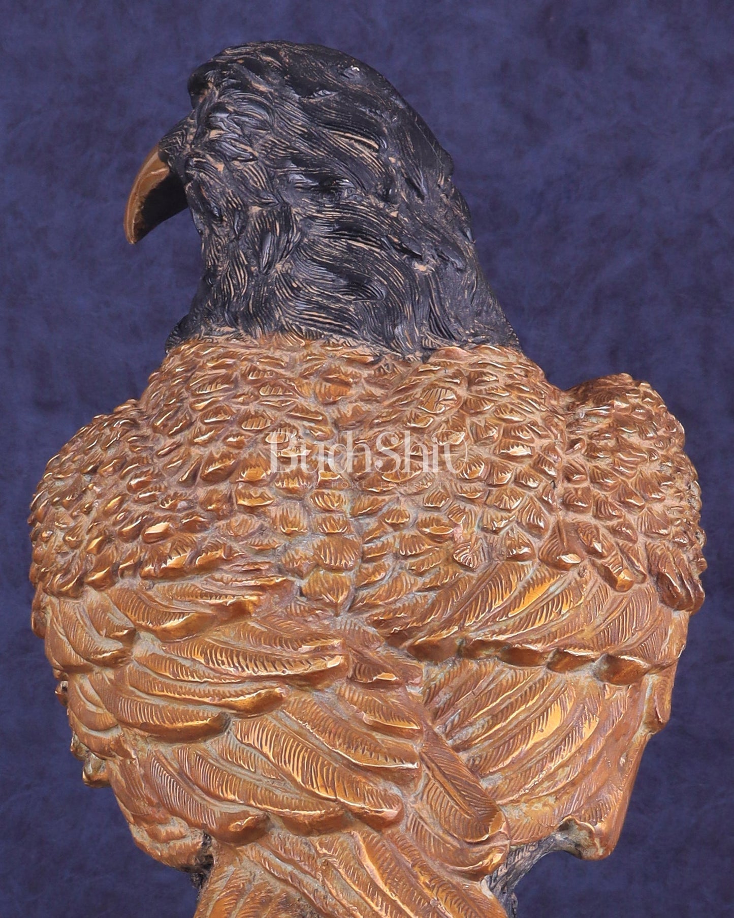 Pure Brass Large Eagle Statue in Antique Tone | Vastu & Feng Shui 15"