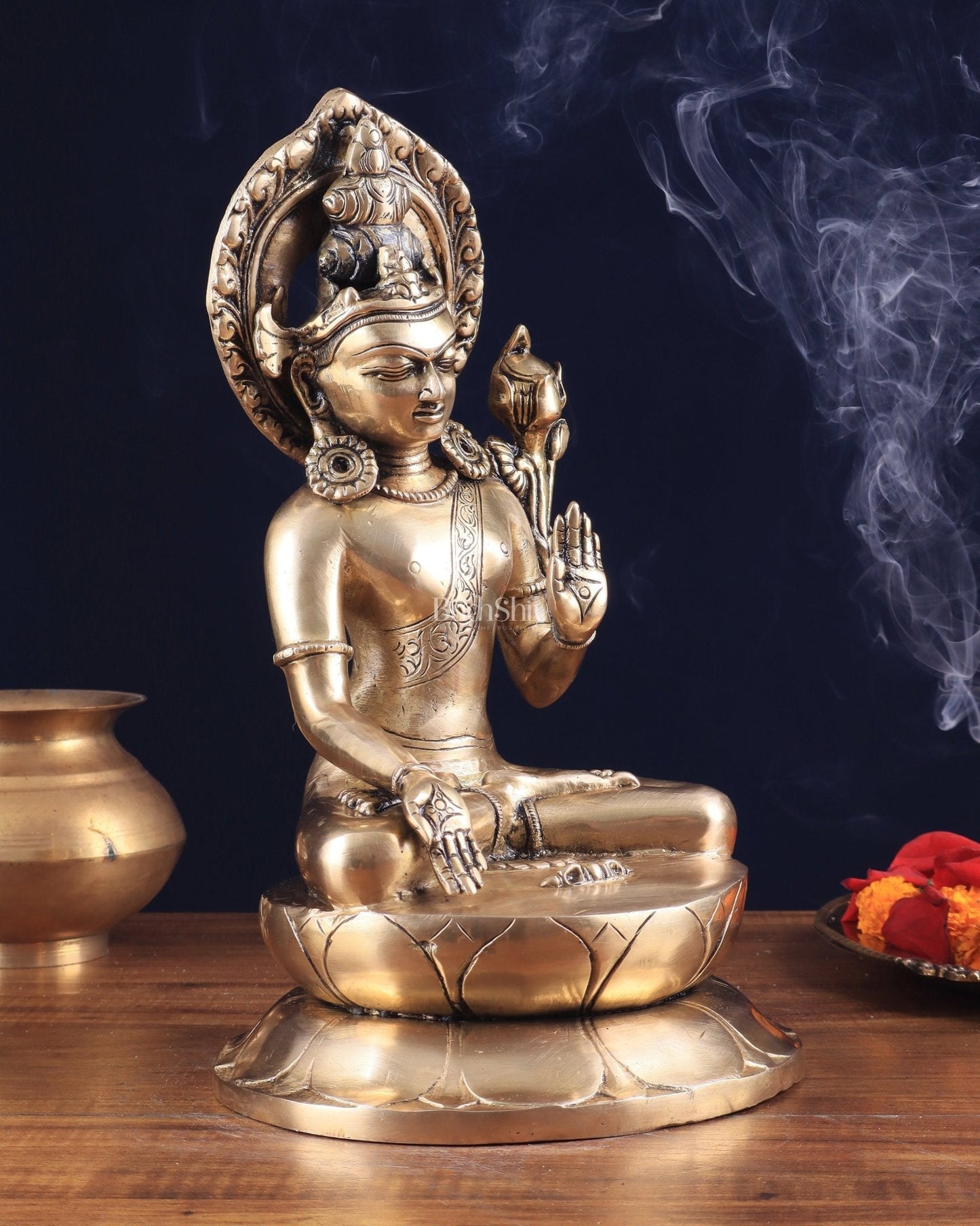 Pure Brass Superfine Lord Indra Dev Unique Statue 12 inch